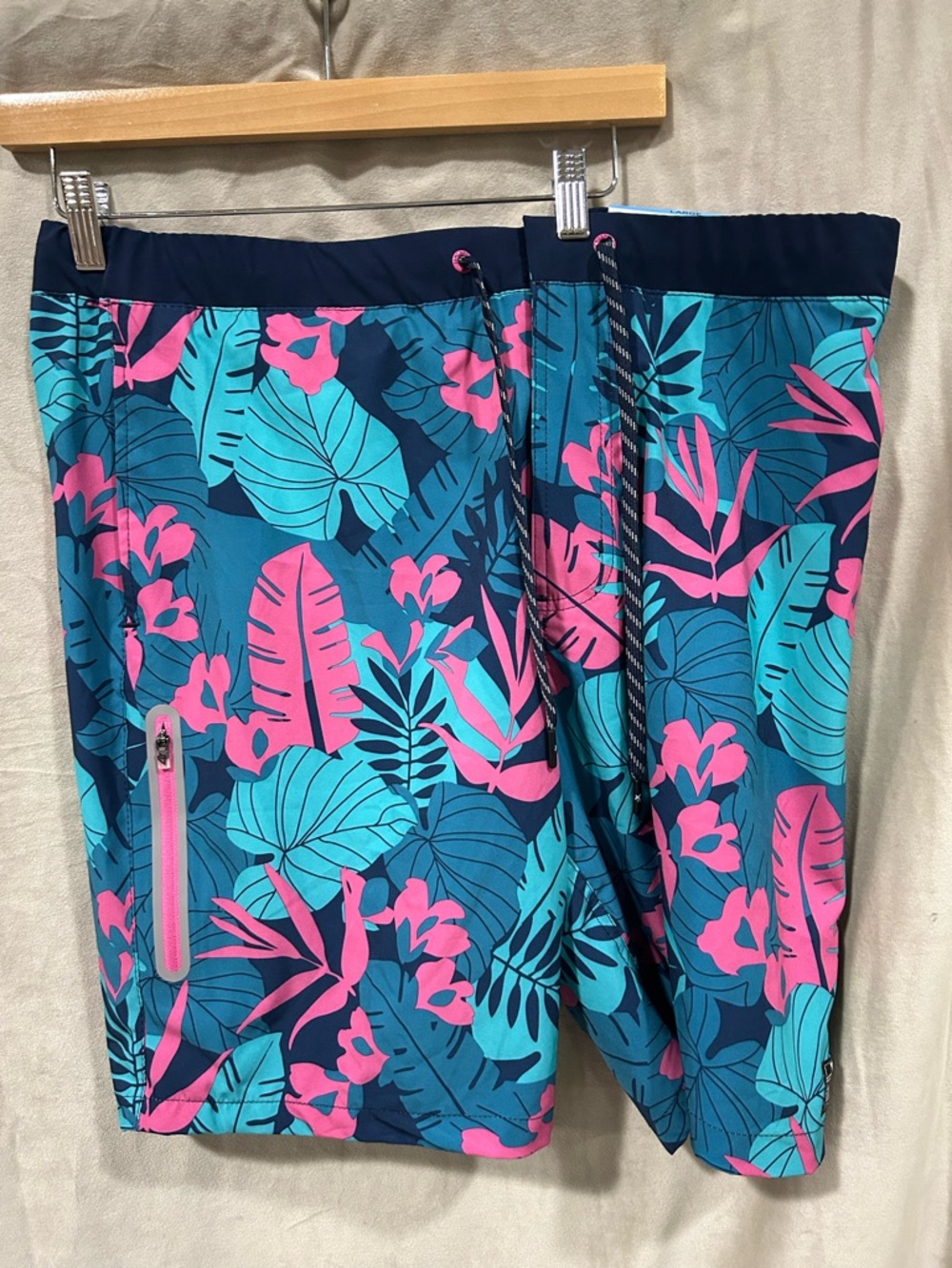 ZeroXposur Teal & Pink Tropical Swim Shorts